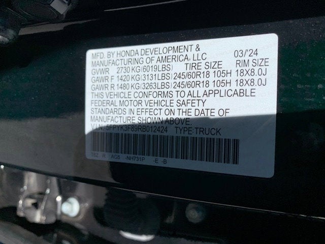 2024 Honda Ridgeline Black Edition
