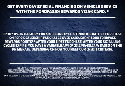 Get Everyday Special Financing On Vehicle Service With The Fordpass Visa